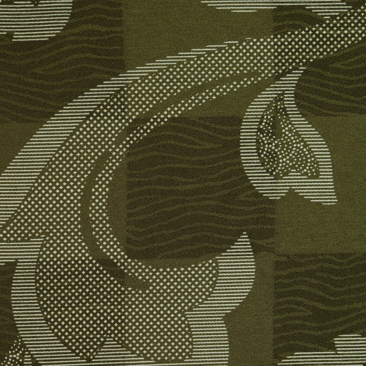 Vintage Kimono Silk Pocket Square - Olive