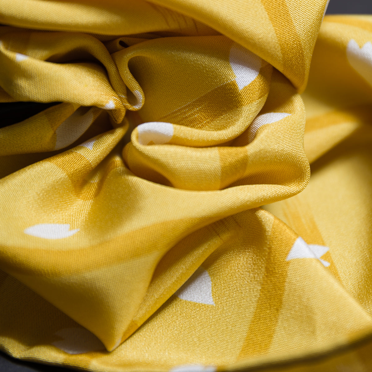 Vintage Kimono Silk Pocket Square - Yellow