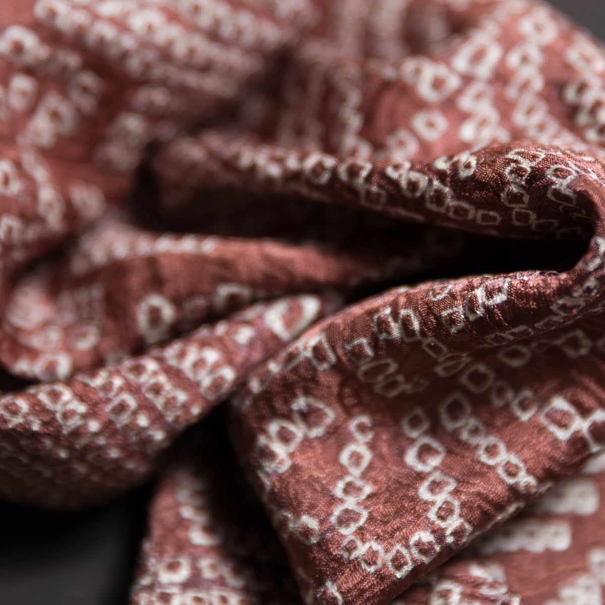Vintage Kimono Silk Pocket Square - Peach