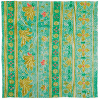 Vintage Kimono Silk Pocket Square - Green