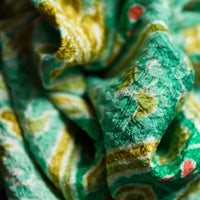 Vintage Kimono Silk Pocket Square - Green