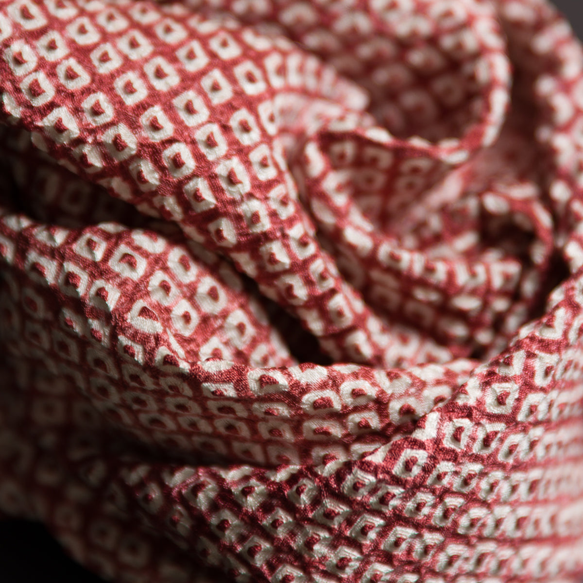 Vintage Kimono Silk Pocket Square - Cherry