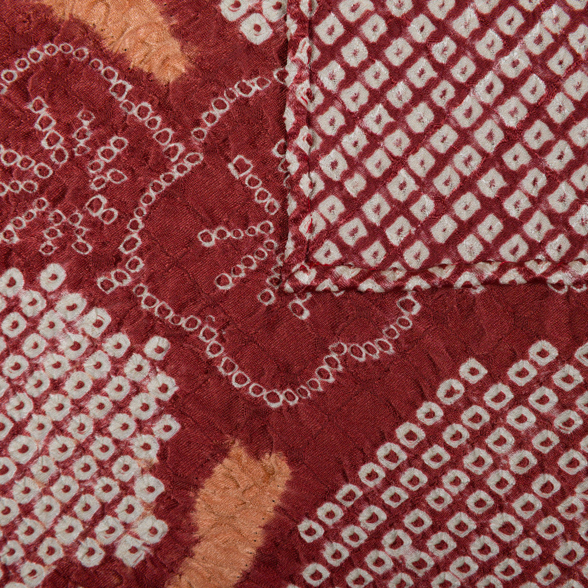 Vintage Kimono Silk Pocket Square - Cherry