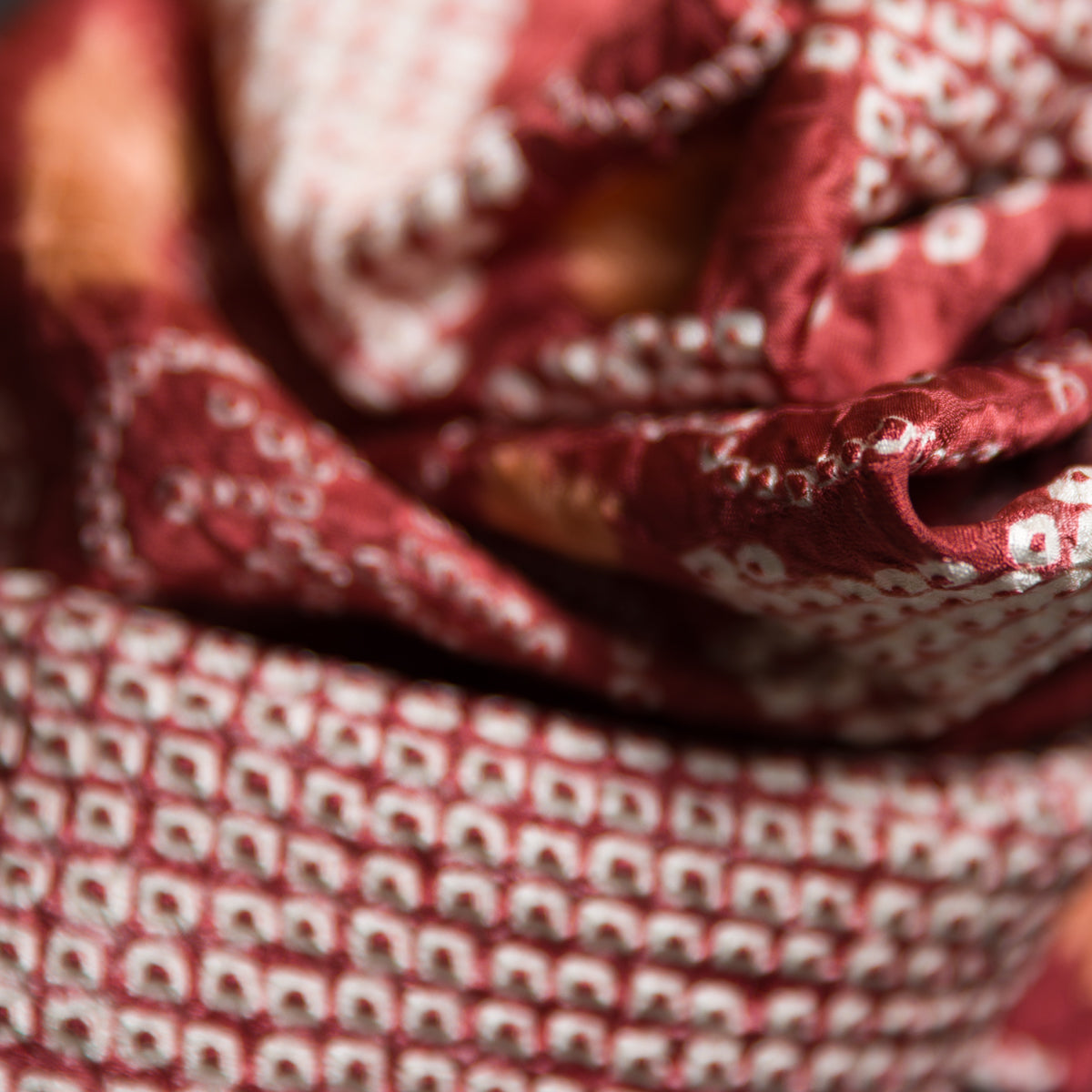 Vintage Kimono Silk Pocket Square - Cherry
