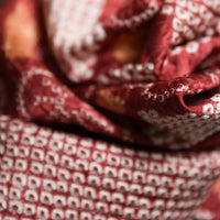 Vintage Kimono Silk Pocket Square - Cherry
