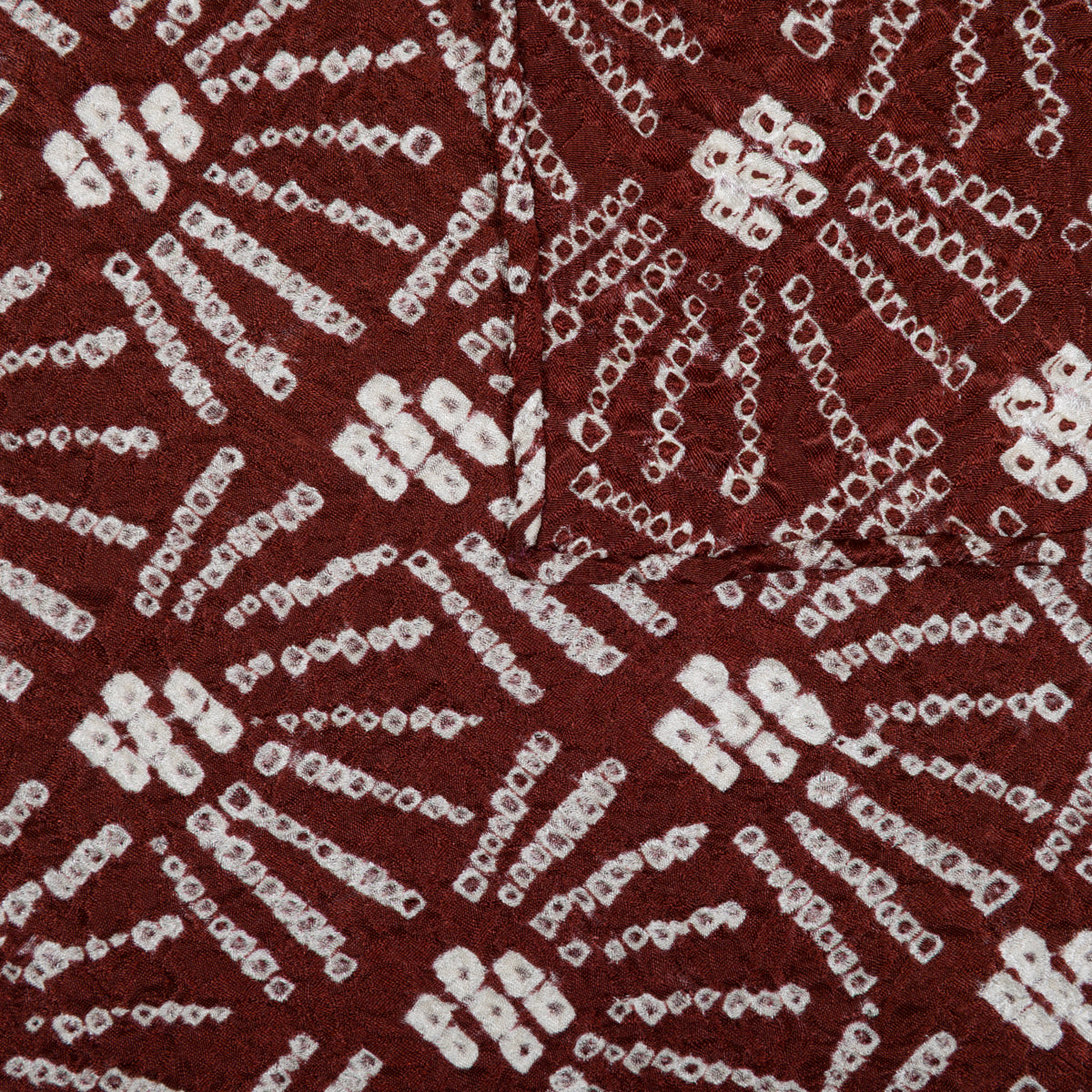 Vintage Kimono Silk Pocket Square - Burgundy