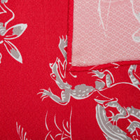 Vintage Kimono Silk Pocket Square - Red