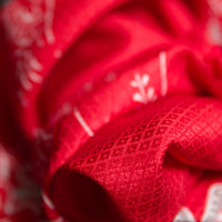 Vintage Kimono Silk Pocket Square - Red