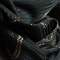 Vintage Kimono Silk Pocket Square - Charcoal
