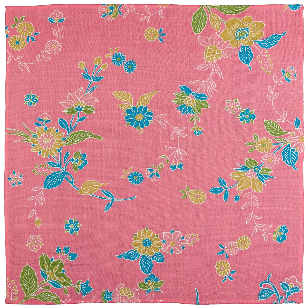 Vintage Kimono Silk Pocket Square - Pink