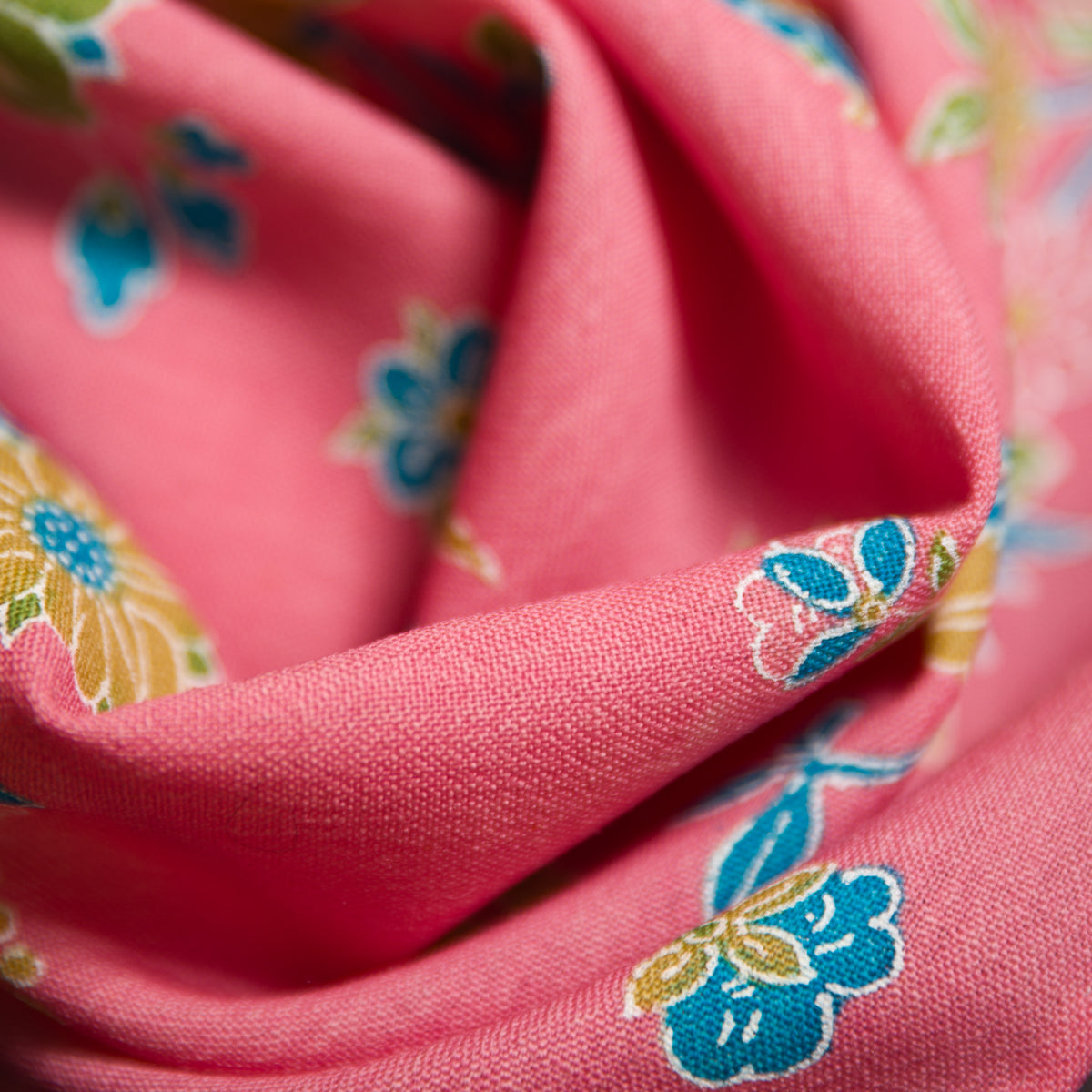 Vintage Kimono Silk Pocket Square - Pink