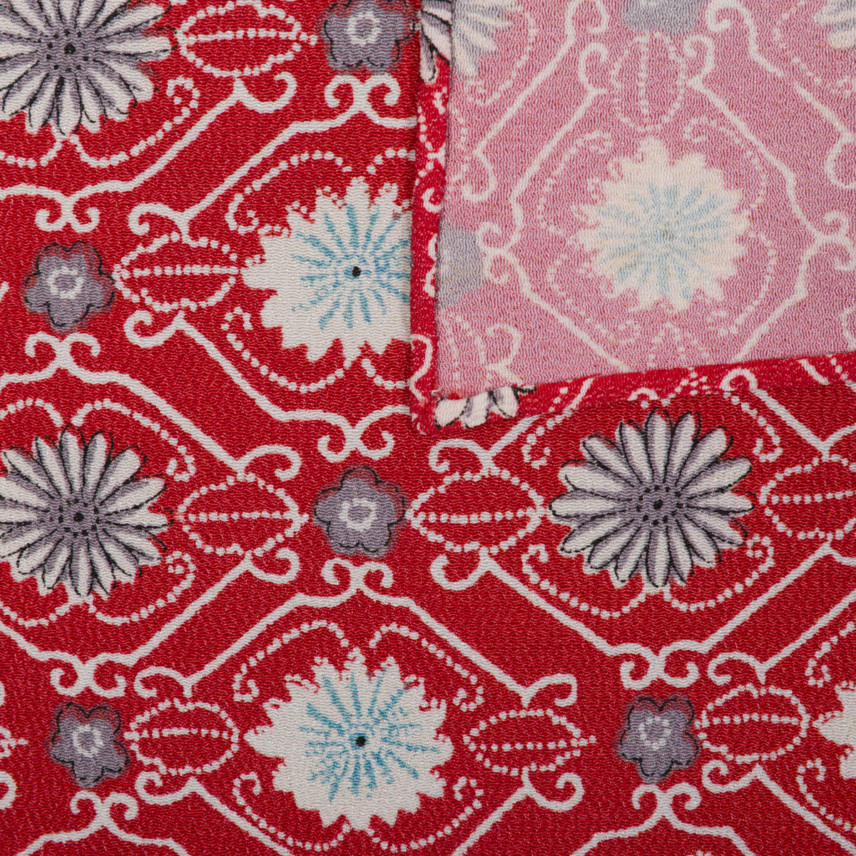 Vintage Kimono Silk Pocket Square - Cherry