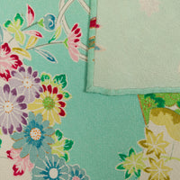 Vintage Kimono Silk Pocket Square - Green