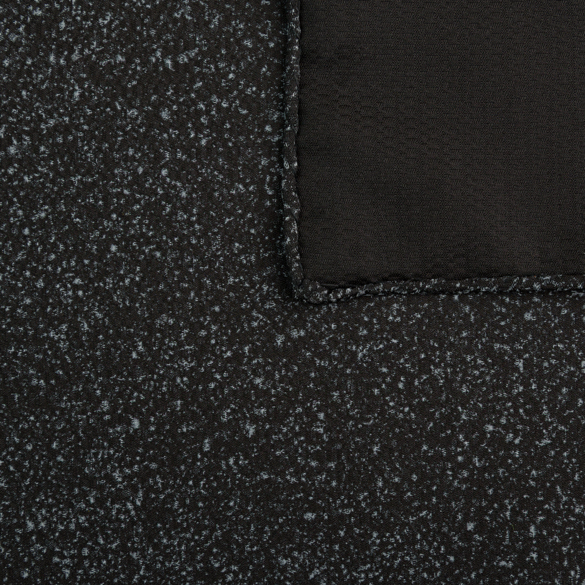 Vintage Kimono Silk Pocket Square - Black