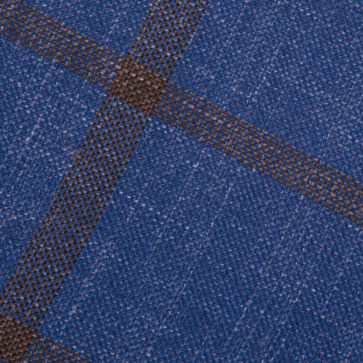 Checked Bespoke Wool / Silk Tie - Blue