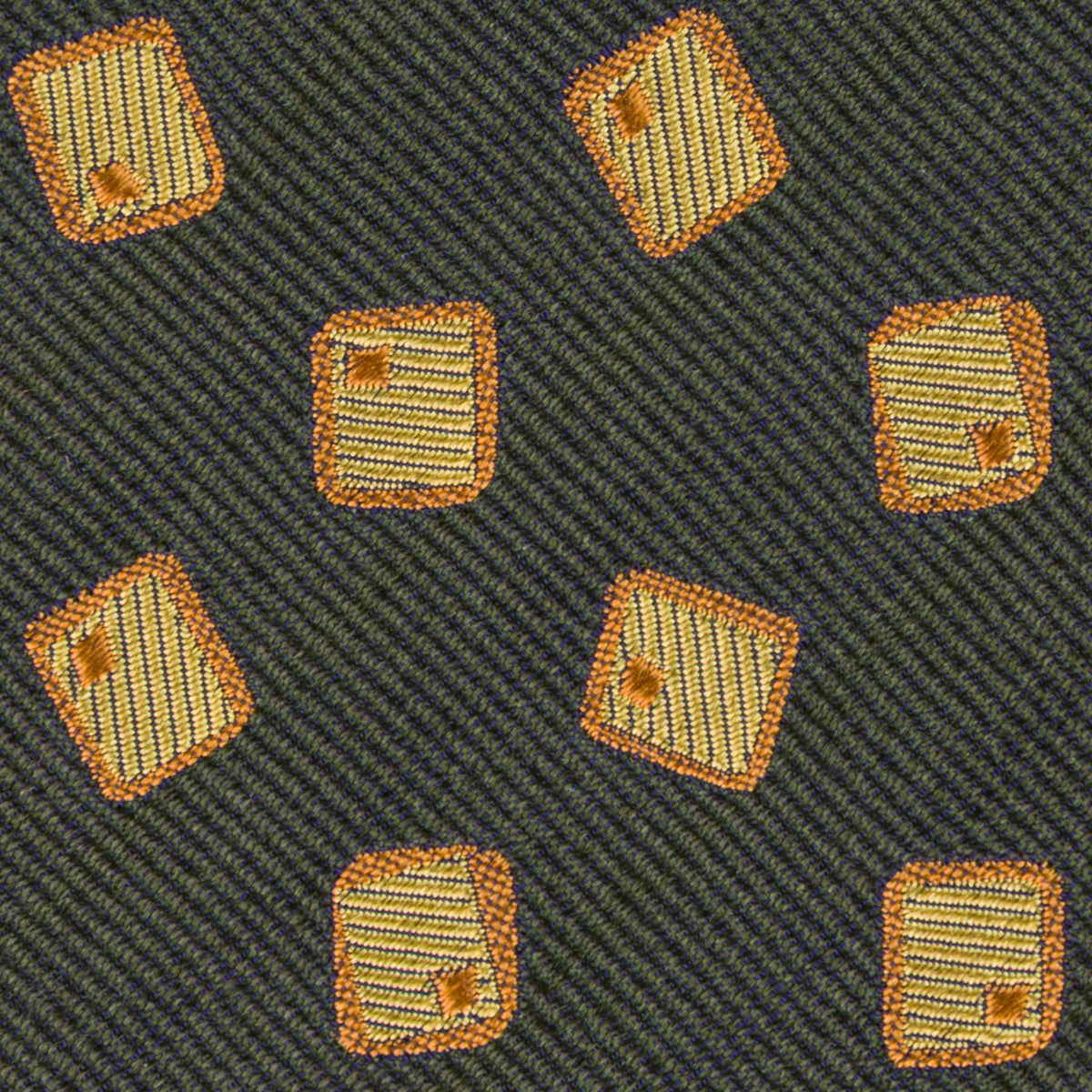 Geometrical Bespoke Silk Tie - Dark Olive