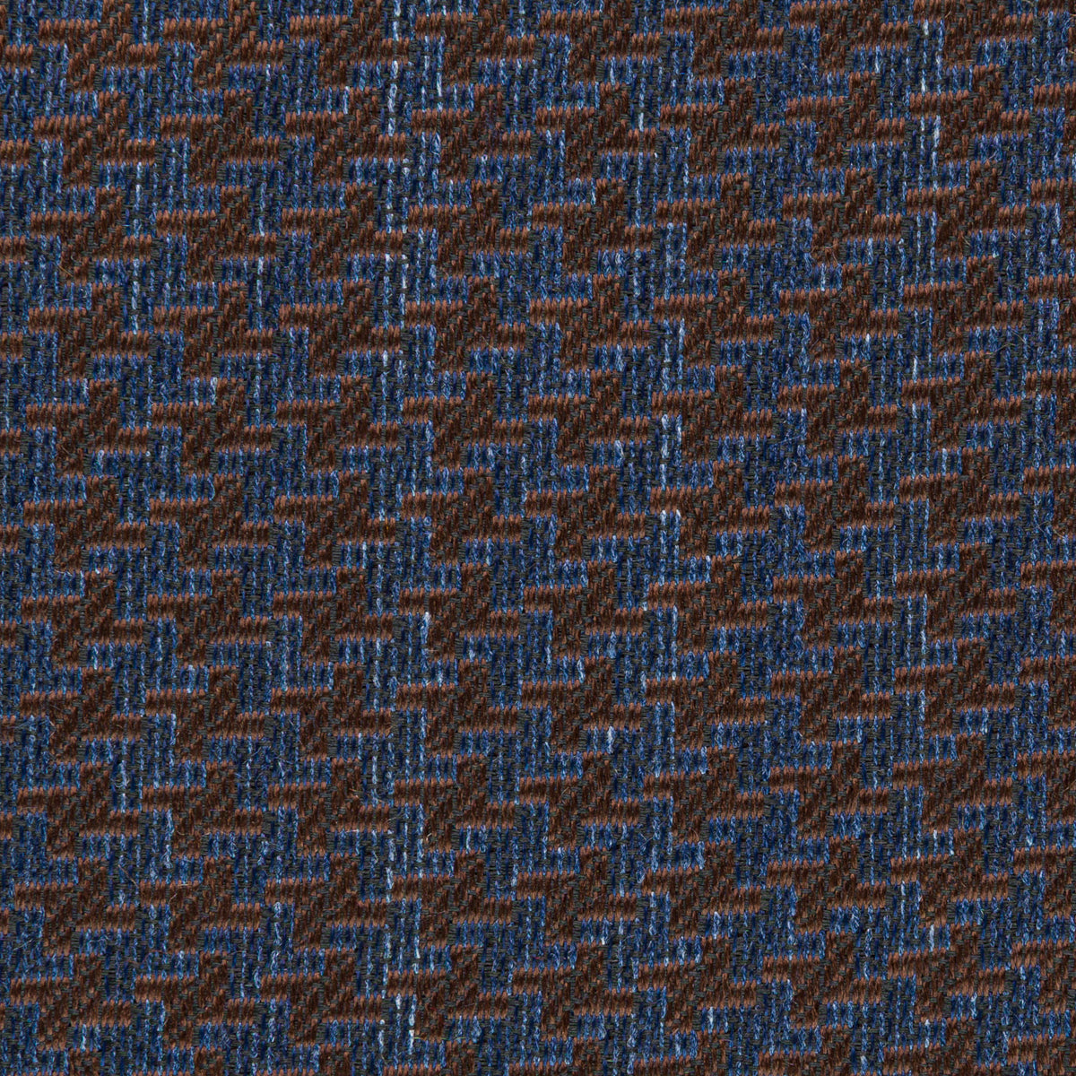 Houndstooth Bespoke Wool Tie - Navy / Brown