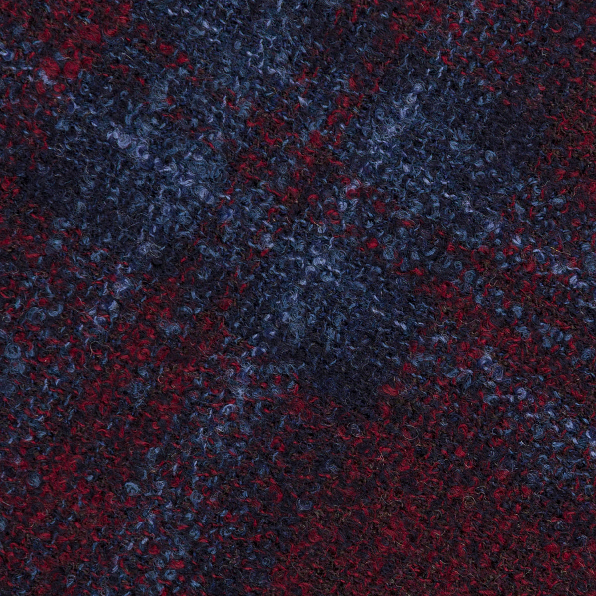 Checked Bespoke Wool Tie - Burgundy / Navy