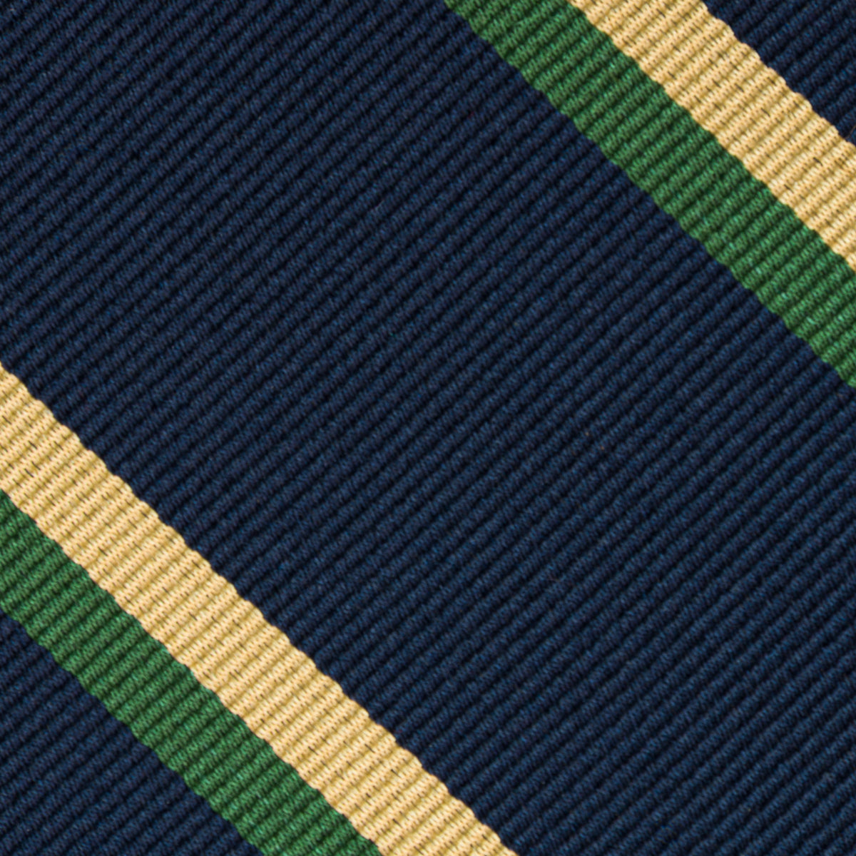 Repp Stripe Bespoke Silk Tie - Navy