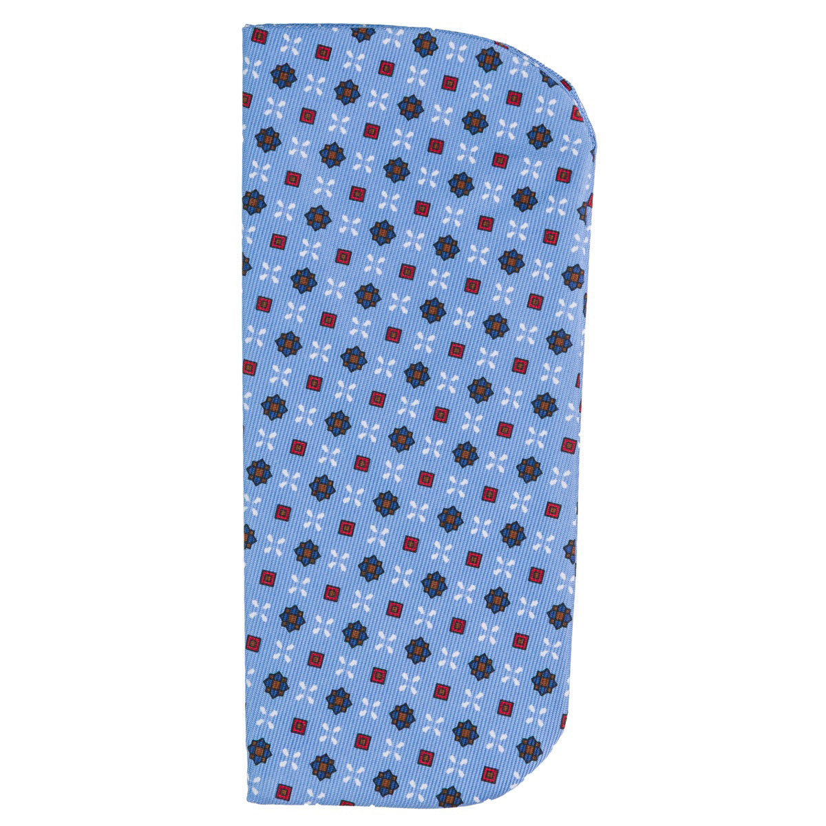 Floral Printed Silk Glasses Case - Sky Blue