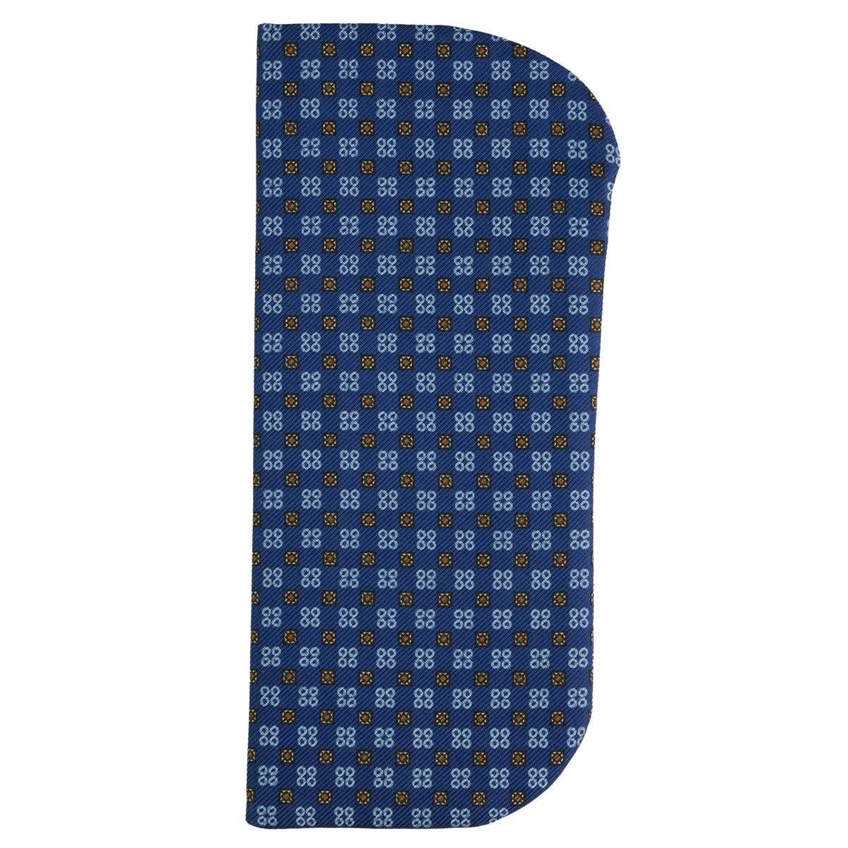 Floral Printed Silk Glasses Case - Blue