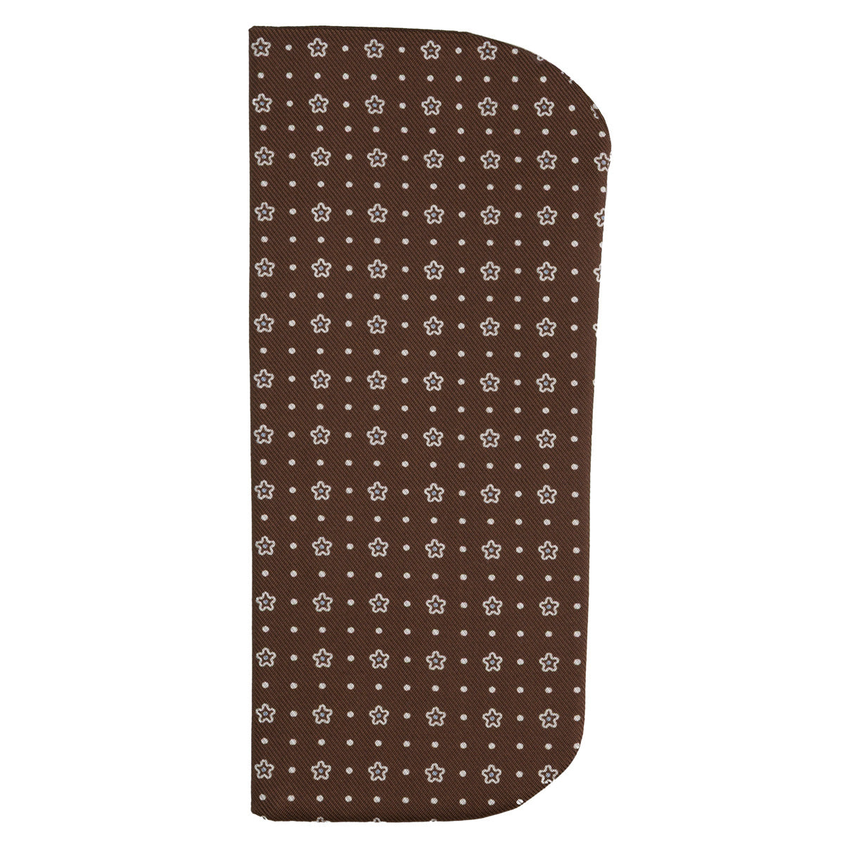 Floral Printed Silk Glasses Case - Brown