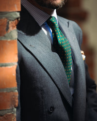 Floral Printed Silk Tie - Forest - Hand-Rolled