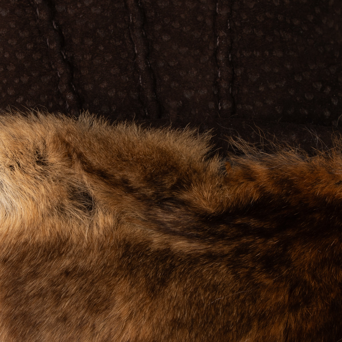 Capybara Gloves With Rabbit Fur Lining - Dark Brown