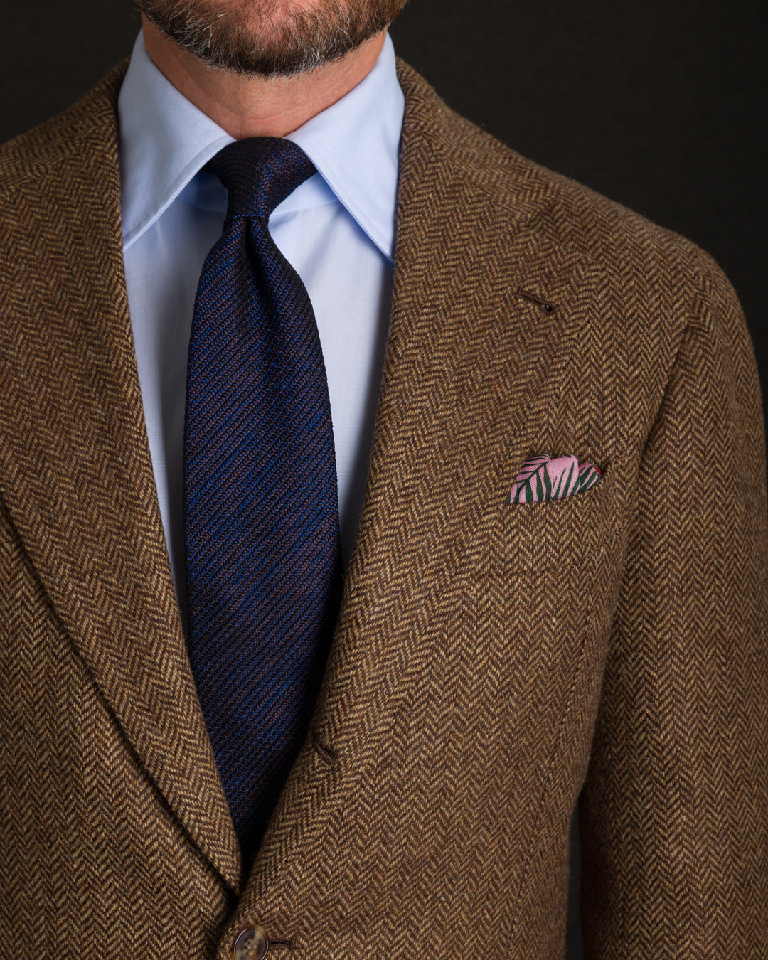 Animal Motif Wool / Silk Pocket Square - Pink - 40x40cm