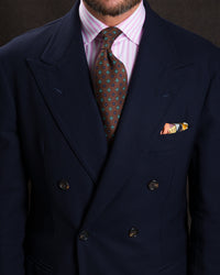 Floral Printed Silk Tie - Chocolate - Hand-Rolled
