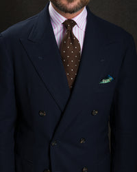 Dotted Shantung Silk Tie - Brown - Hand-Rolled