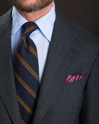 Paisley Motif Wool / Silk Pocket Square - Red - 40x40cm