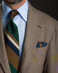 Animal Motif Silk Pocket Square - Navy - 40x40cm