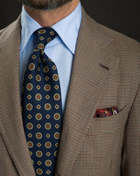 Animal Motif Silk Pocket Square - Burgundy - 40x40cm