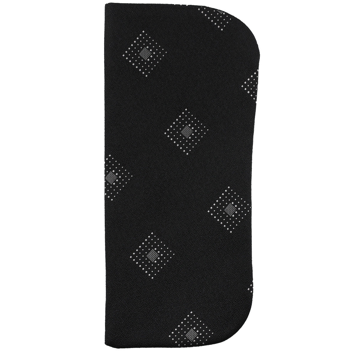 Geometrical Jacquard Silk Glasses Case - Black