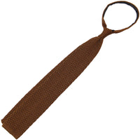 Zigzag Silk Knit Tie - Copper