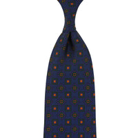 Ancient Madder Silk Tie - Navy - Hand-Rolled
