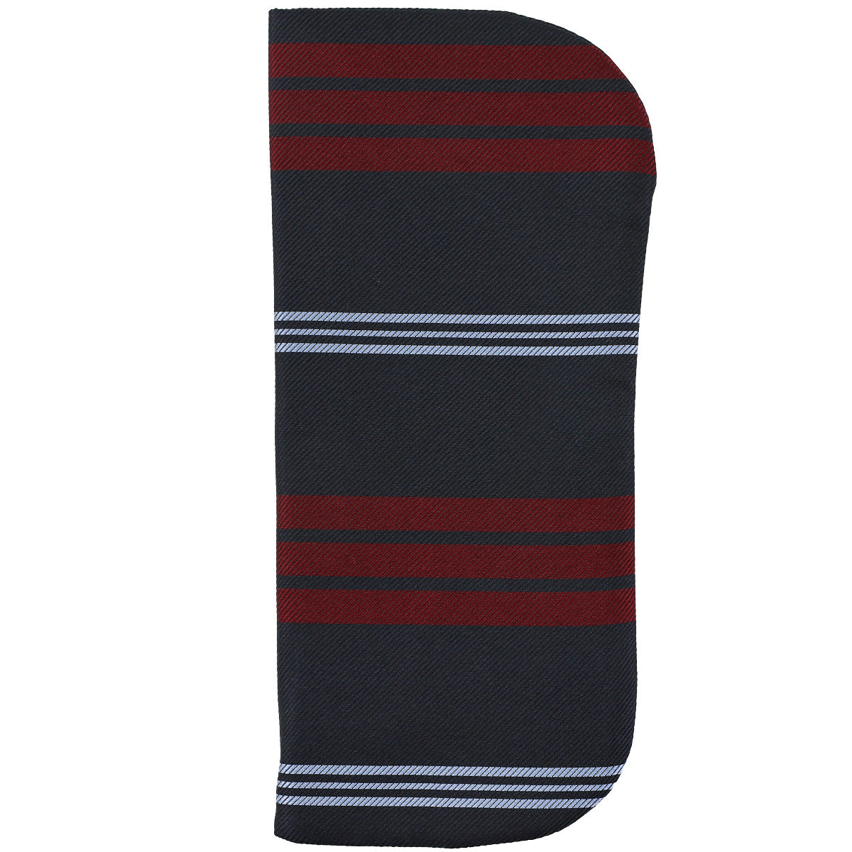 Repp Stripe Silk Glasses Case - Navy