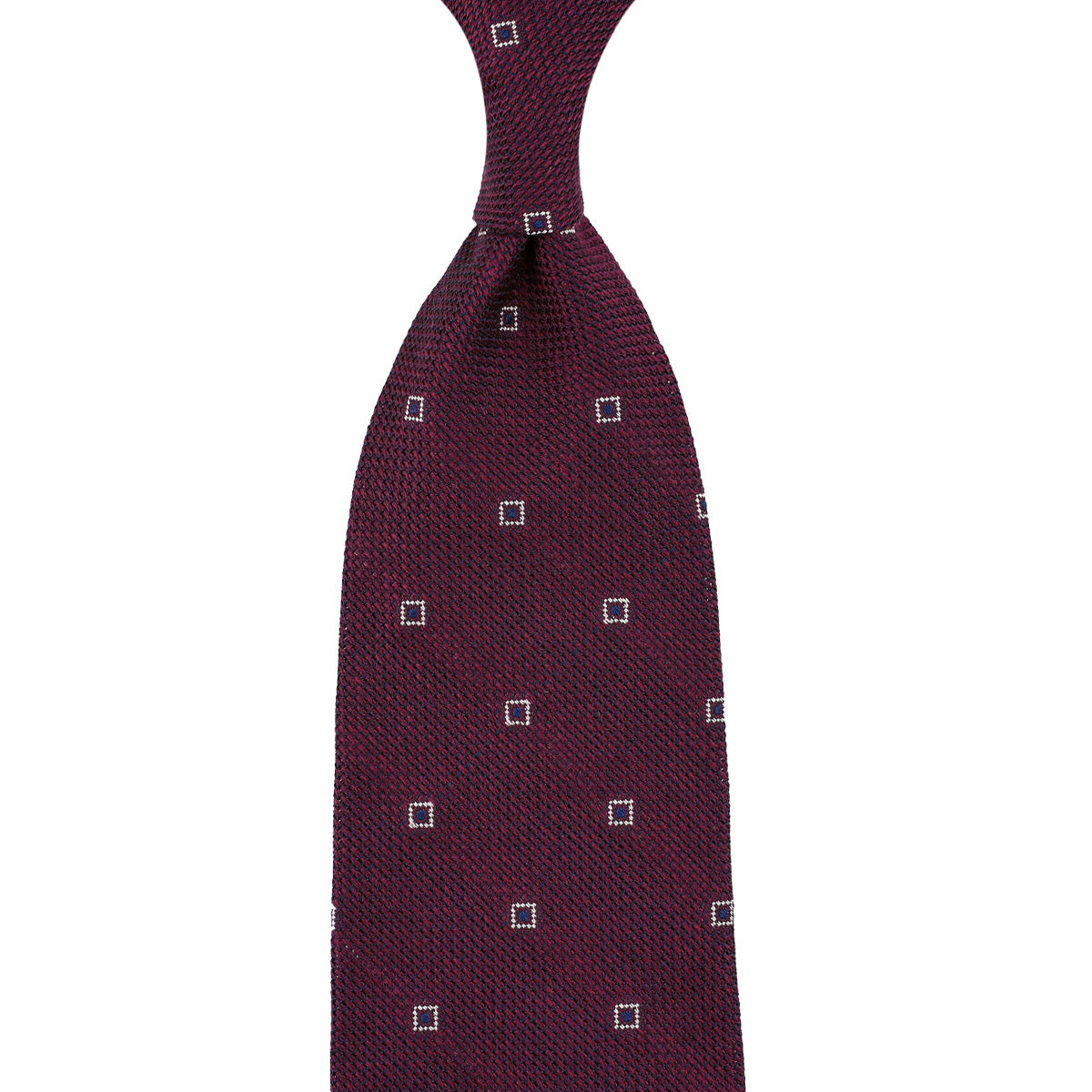 Floral Fina Grenadine Silk Tie - Wine Mottled - Hand-Rolled