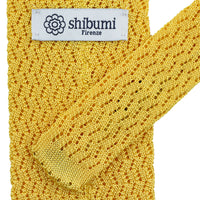 Zigzag Silk Knit Tie - Pale Yellow