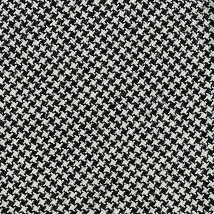 Dugdale Houndstooth Bespoke Wool Tie - Black / White