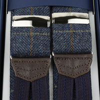 A. Moon Wool Braces - Navy Check