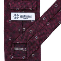 Floral Fina Grenadine Silk Tie - Wine Mottled - Hand-Rolled