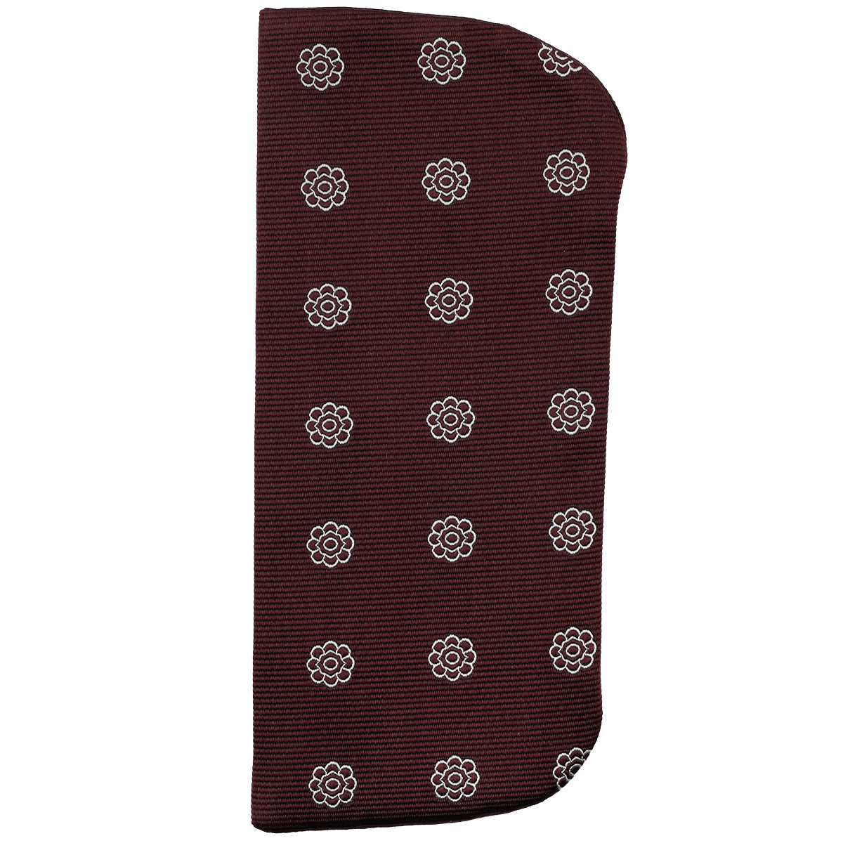 Shibumi-Flower Jacquard Silk Glasses Case - Burgundy