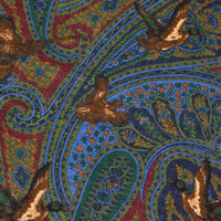 Paisley Motif Wool / Silk Pocket Square - Forest - 40x40cm
