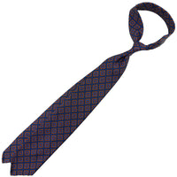 Ancient Madder Silk Tie - Navy - Hand-Rolled
