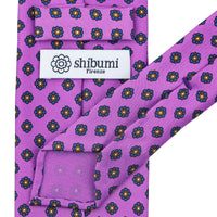 Shibumi-Flower Printed Silk Tie - Lilac - Hand-Rolled