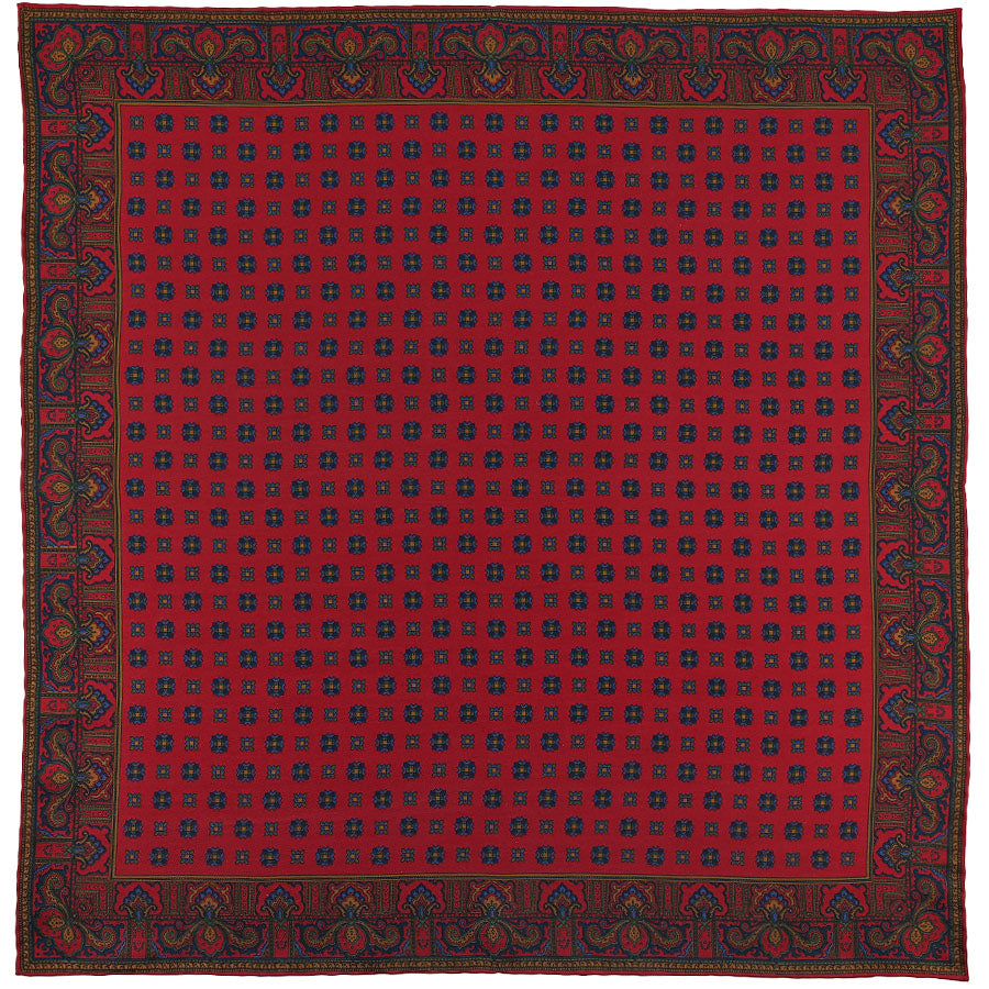 Ancient Madder Silk Pocket Square - Cherry - 43x43cm