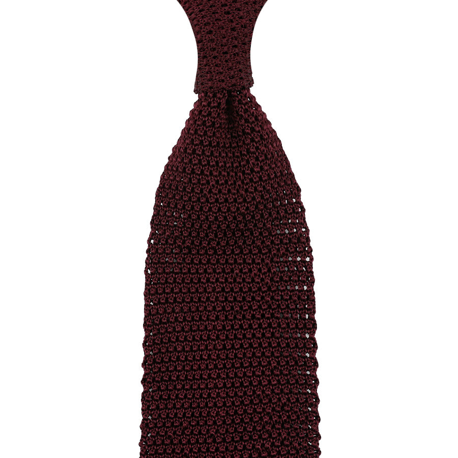 Silk Knit Tie - Burgundy