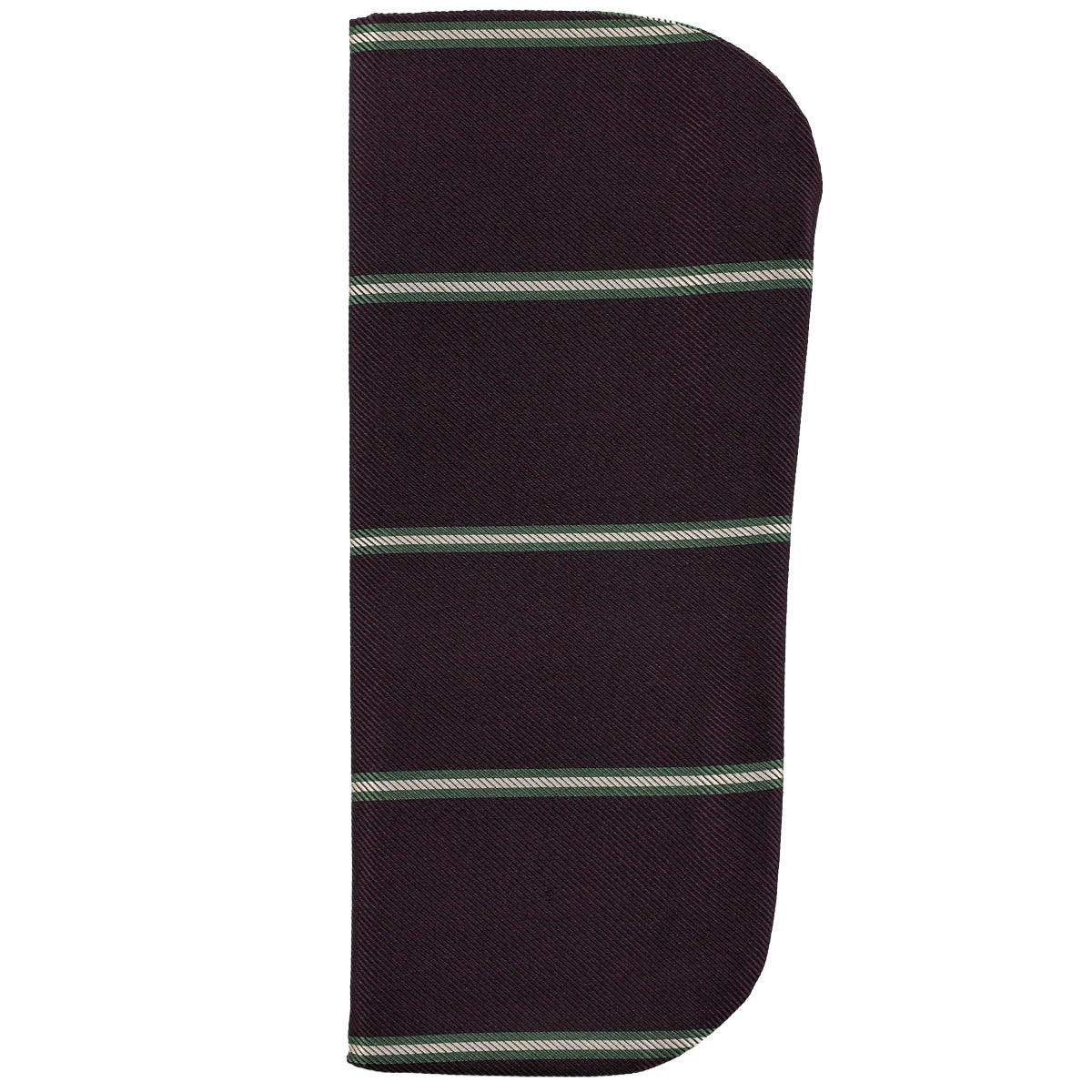 Repp Stripe Silk Glasses Case - Eggplant